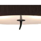 Eve Dual Light Semi-Flush Ceiling Fixture in Anthracite with Black Oval Shade