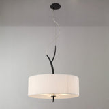 Eve 3-Light Pendant with Anthracite Finish and White Round Shade