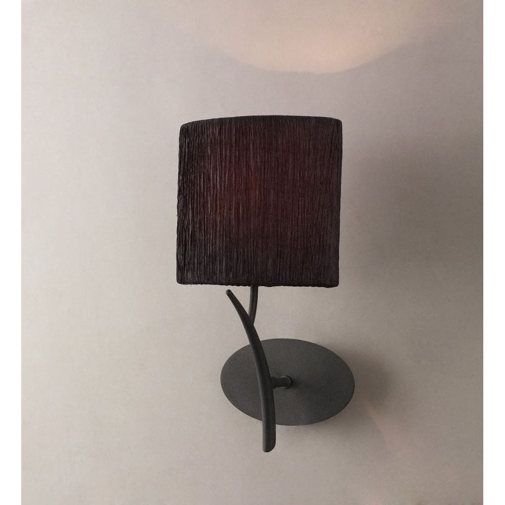 Eve Anthracite Wall Lamp with Black Oval Shade - 1 Light E27