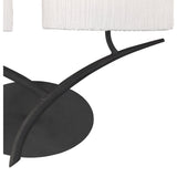 Eve Dual Light Antracite Wall Lamp with Elegant White Oval Shades