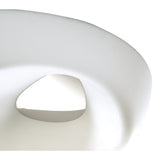 Modern Huevo Outdoor Ceiling Light Fixture in Polished Chrome and Opal White, IP44 Rated
