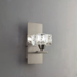 Satin Nickel Zen Wall Lamp with Frosted Glass Shade and Rocker Switch
