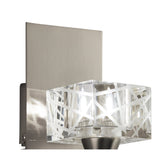 Satin Nickel Zen Wall Lamp with Frosted Glass Shade and Rocker Switch