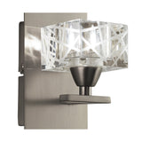 Satin Nickel Zen Wall Lamp with Frosted Glass Shade and Rocker Switch