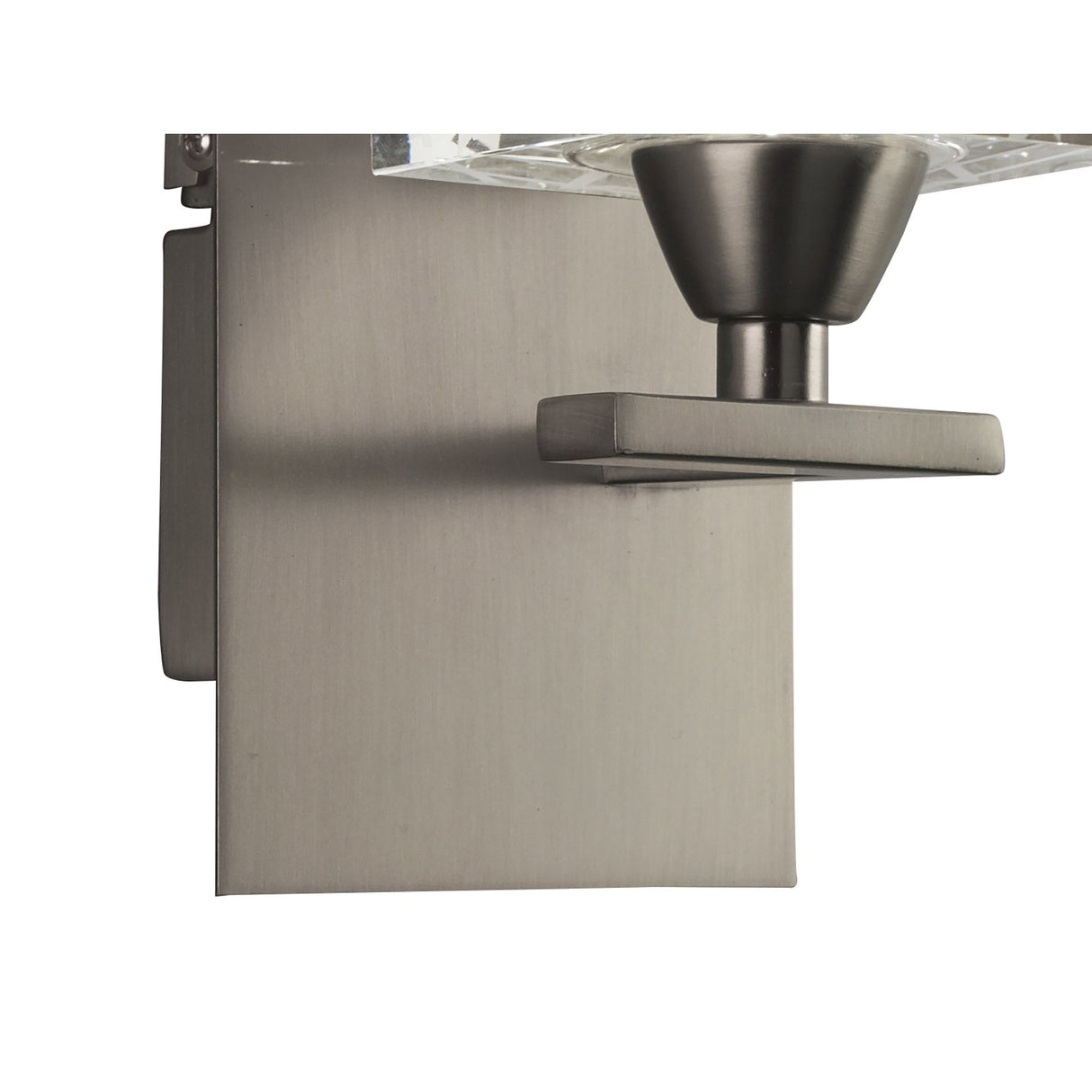 Satin Nickel Zen Wall Lamp with Frosted Glass Shade and Rocker Switch