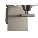 Satin Nickel Zen Wall Lamp with Frosted Glass Shade and Rocker Switch