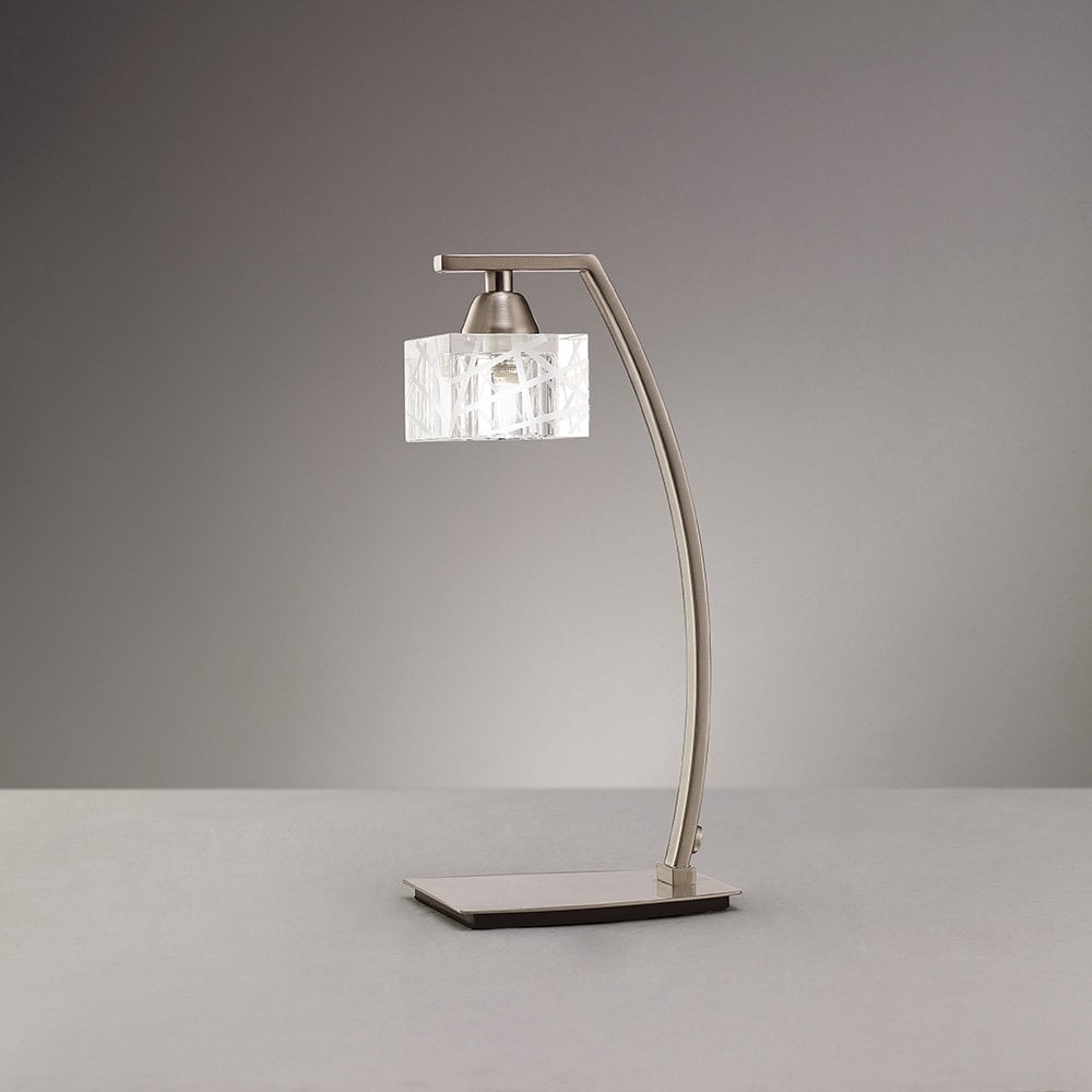 Zen Collection 1-Light Satin Nickel Table Lamp with G9 Socket