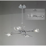Eclipse Telescopic Convertible 4-Light Fixture, Polished Chrome with Clear Crystal Detailing