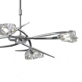 Eclipse Telescopic Convertible 4-Light Fixture, Polished Chrome with Clear Crystal Detailing