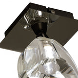 Santiago Sevillano Eclipse Ceiling Light in Black Chrome, Featuring High Quality K9 Crystal