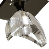 Santiago Sevillano Eclipse Ceiling Light in Black Chrome, Featuring High Quality K9 Crystal