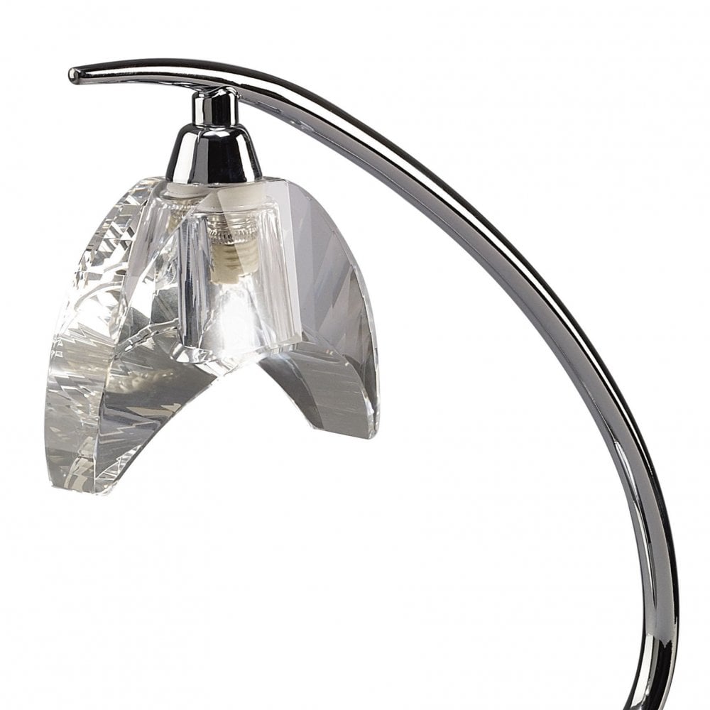 Eclipse Table Lamp – Small Polished Chrome, K9 Crystal Design by Santiago Sevillano