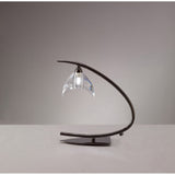 Black Chrome Eclipse Table Lamp: Elegant K9 Crystal Design by Santiago Sevillano