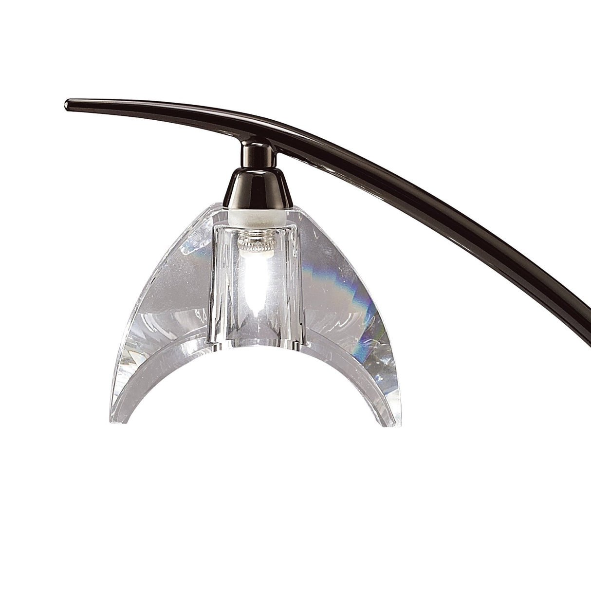 Black Chrome Eclipse Table Lamp: Elegant K9 Crystal Design by Santiago Sevillano