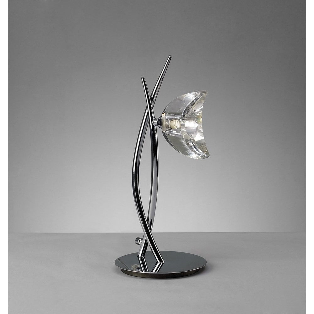 Eclipse Polished Chrome Tall Table Lamp with K9 Crystal Design