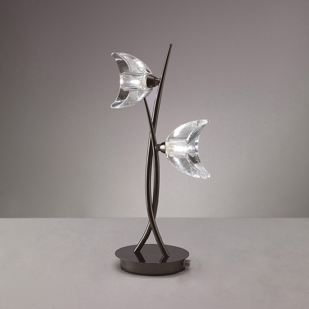 Santiago Sevillano's Eclipse Black Chrome Dual Light Table Lamp