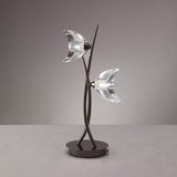 Santiago Sevillano's Eclipse Black Chrome Dual Light Table Lamp