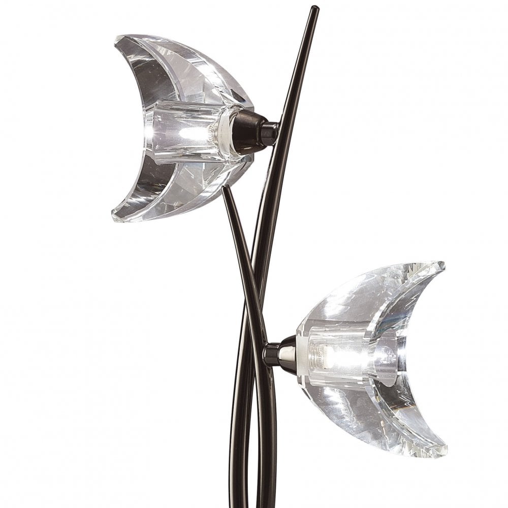 Santiago Sevillano's Eclipse Black Chrome Dual Light Table Lamp