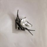 Black Chrome Eclipse Wall Lamp with Rocker Switch and Clear K9 Crystal Design