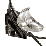 Black Chrome Eclipse Wall Lamp with Rocker Switch and Clear K9 Crystal Design