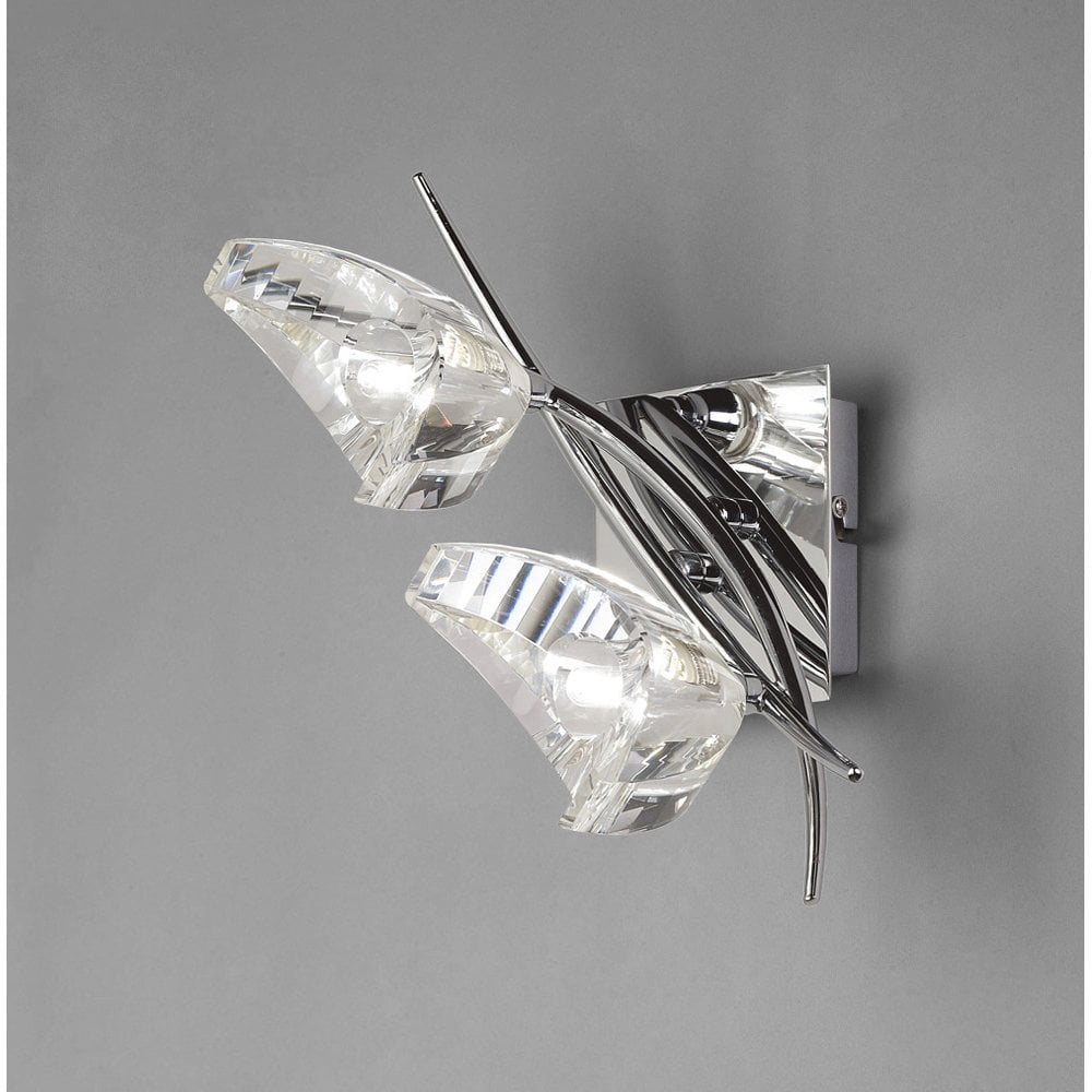 Polished Chrome Dual Light Eclipse Wall Lamp with Rocker Switch