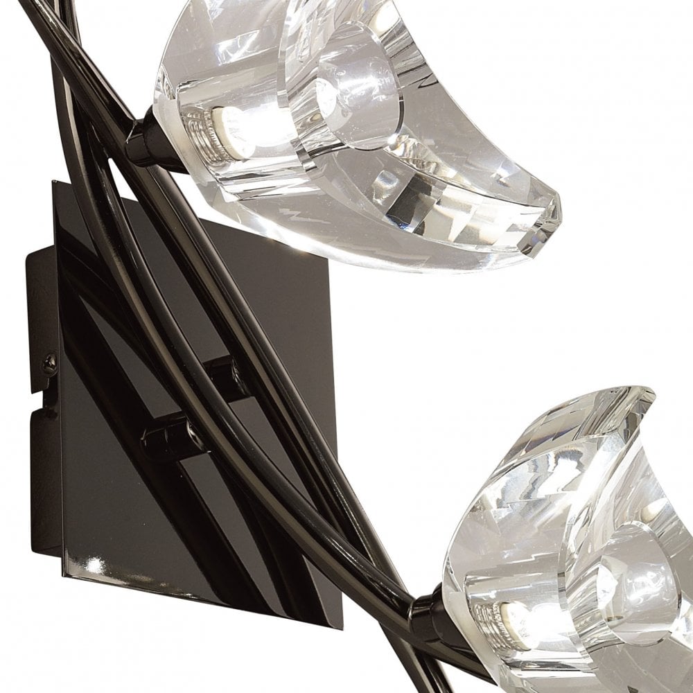Eclipse Dual Light Wall Sconce in Black Chrome