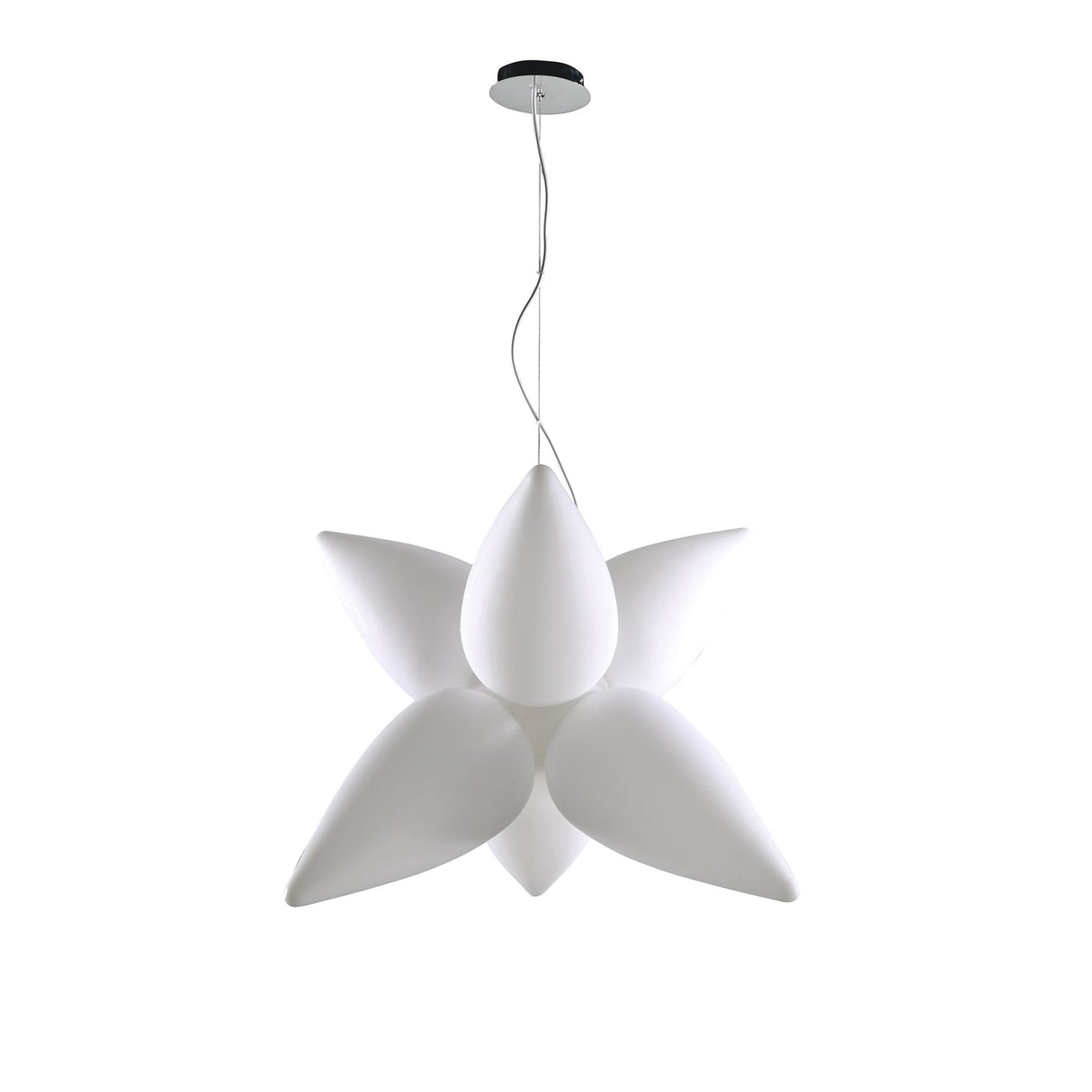 Palma 6-Light Outdoor Pendant in Matt White and Opal White by Santiago Sevillano
