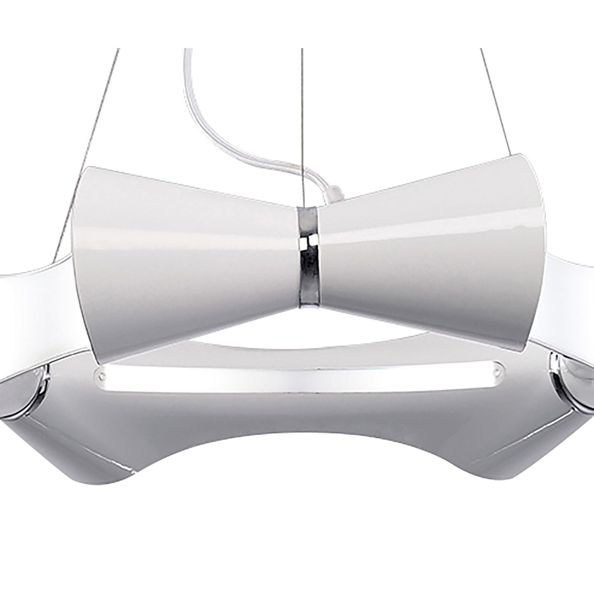 Ora Pendant Light - Elegant Gloss White with Acrylic and Chrome Finish, E27 LED/CFL