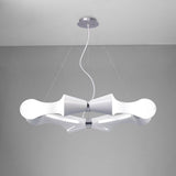 Ora Pendant 8 Light Fixture, Gloss White Finish with White Acrylic and Polished Chrome Accents