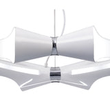 Ora Pendant 8 Light Fixture, Gloss White Finish with White Acrylic and Polished Chrome Accents