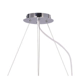 Ora Pendant 8 Light Fixture - Twisted Round Design in Gloss White and Polished Chrome