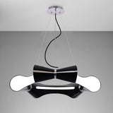 Ora Pendant Light: Gloss Black with White Acrylic and Chrome Finish, Elegant Design by Santiago Sevillano Sebastia