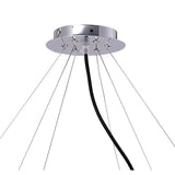 Elegant Ora Pendant Chandelier: 12 Twisted Lights in Gloss Black and Polished Chrome