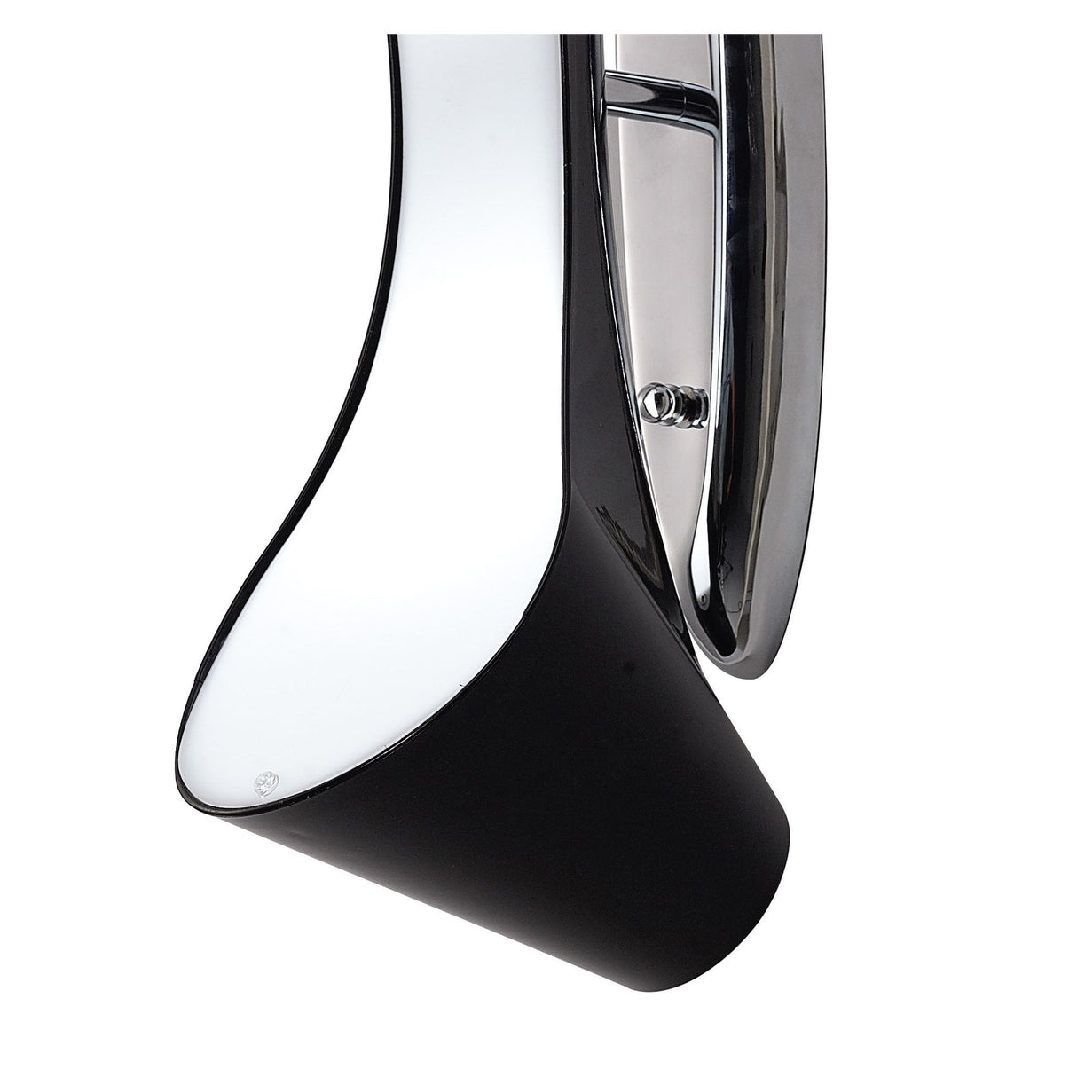 Ora Wall Lamp - Dual Light E27, Gloss Black with White Acrylic and Polished Chrome Finish