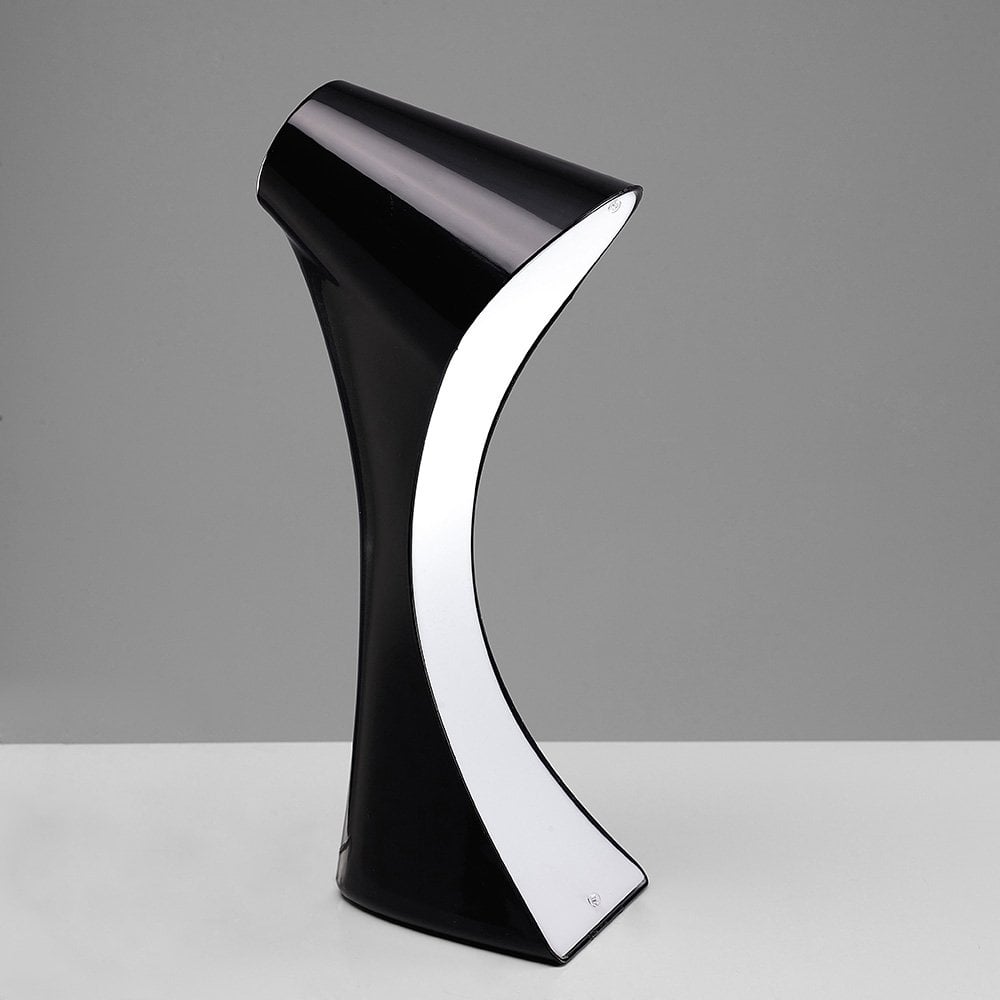 Elegant Ora Table Lamp with Gloss Black and Chrome Finish, Featuring LED Warm White Bulb