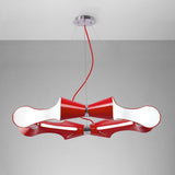 Ora Pendant Light: Gloss Red Elegance with White Acrylic and Polished Chrome Accents