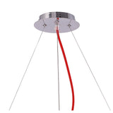 Ora Pendant Light: Gloss Red Elegance with White Acrylic and Polished Chrome Accents