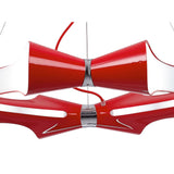 Ora Pendant Light: Gloss Red Elegance with White Acrylic and Polished Chrome Accents