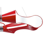 Ora Pendant Light: Gloss Red Elegance with White Acrylic and Polished Chrome Accents