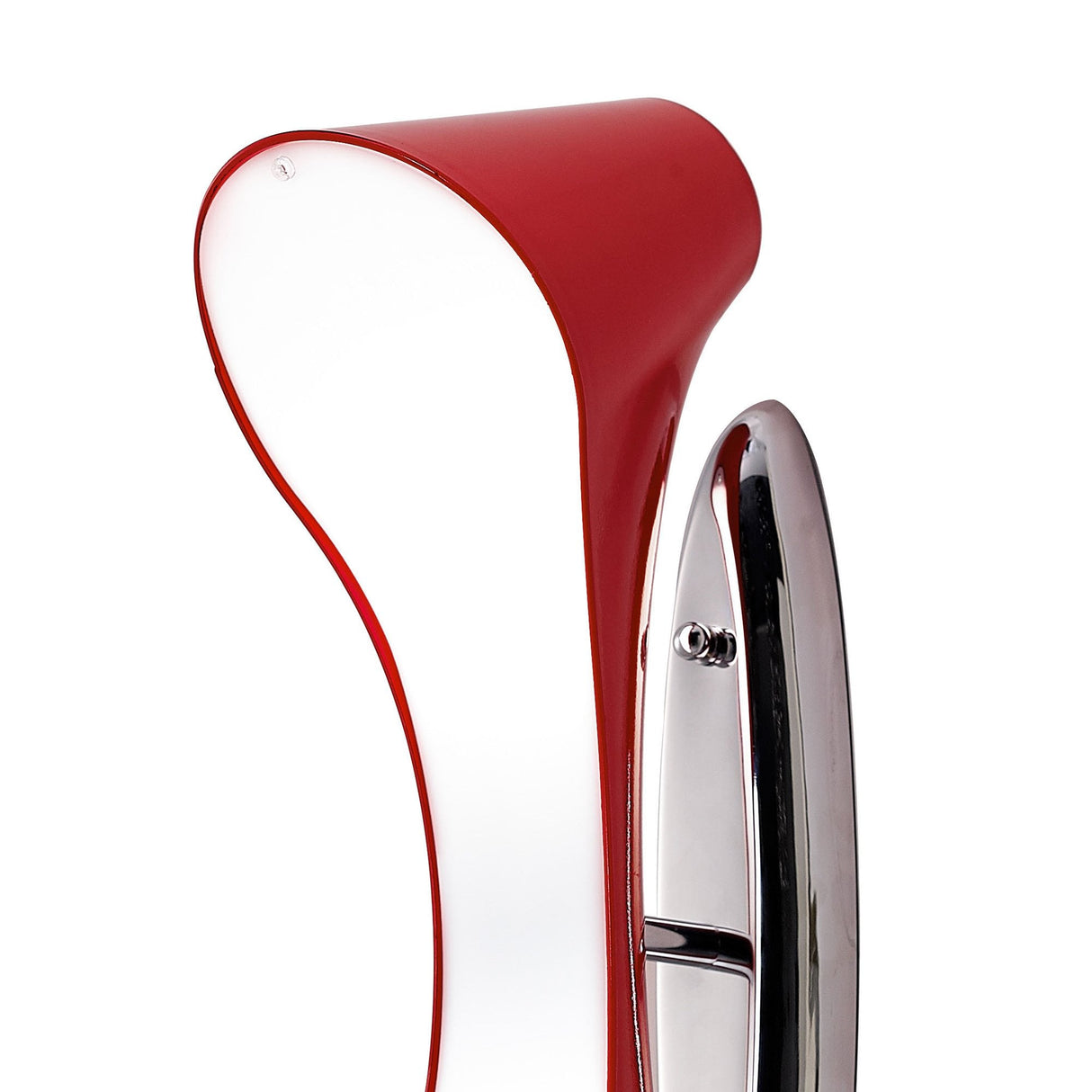 Ora Dual Light Wall Lamp E27, Gloss Red/White with Polished Chrome Accents