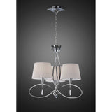 Mara 3-Light Pendant in Polished Chrome with Ivory Shades