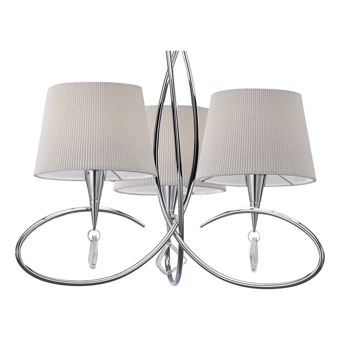 Mara 3-Light Pendant in Polished Chrome with Ivory Shades