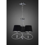 Mara Trio Pendant Light in Polished Chrome with Elegant Black Shades