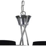 Mara Trio Pendant Light in Polished Chrome with Elegant Black Shades