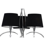 Mara Trio Pendant Light in Polished Chrome with Elegant Black Shades