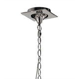 Mara 5-Light Pendant in Polished Chrome with Ivory White Fabric Shades