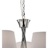 Mara 5-Light Pendant in Polished Chrome with Ivory White Fabric Shades