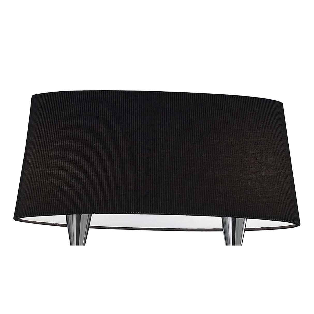 Mara Dual Arm Pendant with Black Pleated Shades, Polished Chrome Finish