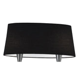 Mara Dual Arm Pendant with Black Pleated Shades, Polished Chrome Finish