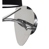 Mara Polished Chrome Wall Lamp with Black Pleated Shade, E14 Light Socket